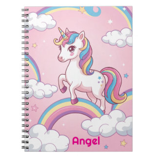 Personalisiert Unicorn-Notebook - Magischer Regenb Notizblock