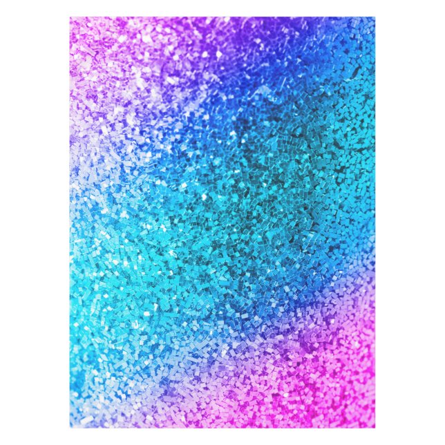 Personalisiert Unicorn Ombre Glitzer Tablecloth Tischdecke (Vorderseite)