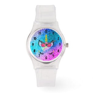 Personalisiert Unicorn Ombre Glitzer Wrist Watch Armbanduhr