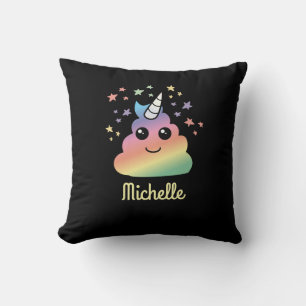 Personalisiert Unicorn Rainbow Kacke Emoji Kawaii Kissen