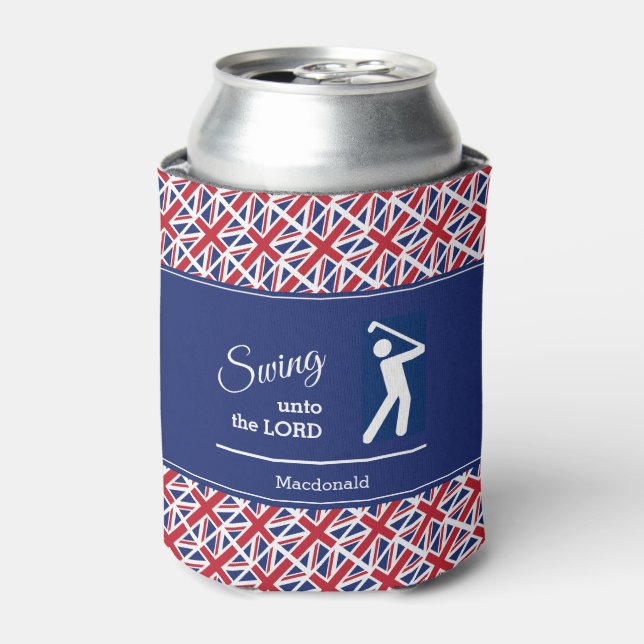Personalisiert UNION JACK Golf Dosenkühler (Kanne Vorderseite)