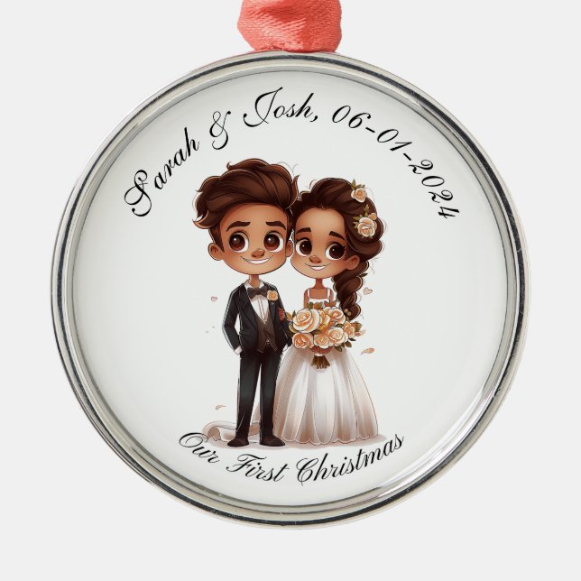 Personalisiert, Unser erstes Weihnachtsgeschenk Ornament Aus Metall (Vorne)