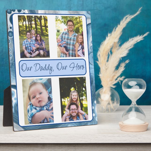 Personalisiert unser Papa, unser Held Fotoplatte (Seite)