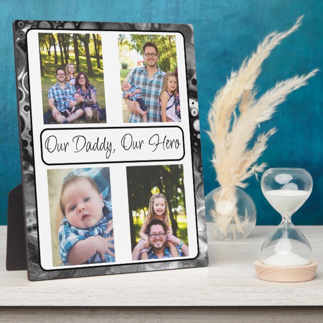 Personalisiert unser Papa, unser Held Fotoplatte (Seite)