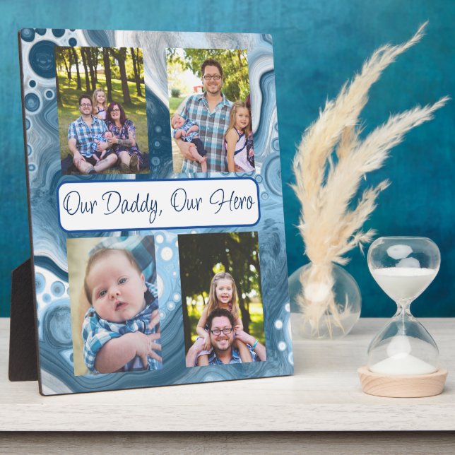 Personalisiert unser Papa, unser Held Fotoplatte (Seite)