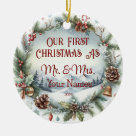 Personalisiert unsere ersten Weihnachten als Herr. Keramik Ornament