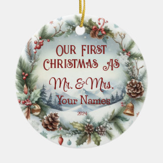 Personalisiert unsere ersten Weihnachten als Herr. Keramik Ornament