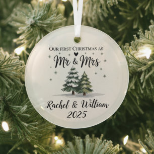 Personalisiert Unsere ersten Weihnachten als Paar  Ornament Aus Glas