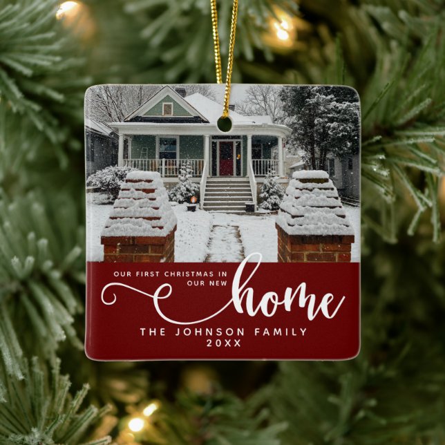 Personalisiert unsere ersten Weihnachten auf unser Keramikornament (Baum)