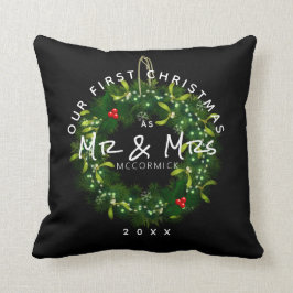 Personalisiert Unsere ersten Weihnachten Verheirat Kissen