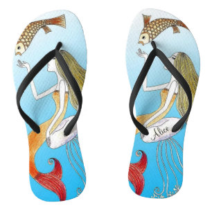 Personalisiert unter der Seeschönen Meerjungfrau Flip Flops