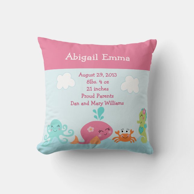 Personalisiert unter Meereslebewesen Pillow Keepak Kissen (Vorderseite)