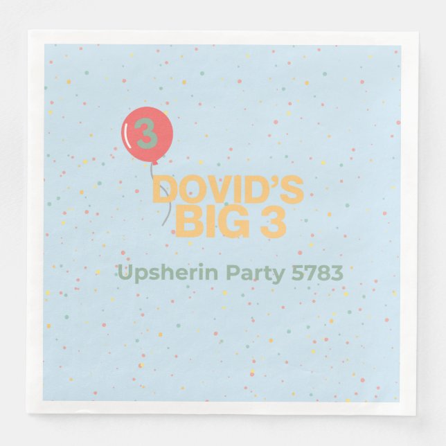 Personalisiert Upsherin Napkin Serviette (Vorderseite)