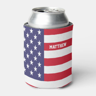 Personalisiert USA Staaten Flag Patriotic Dosenkühler