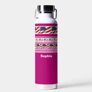 Personalisiert (USA) United Staaten Patriotic Flag Trinkflasche