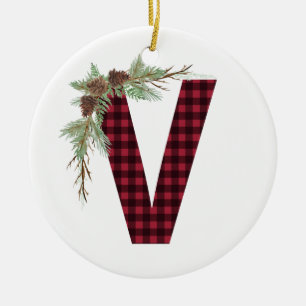 Personalisiert V Monogramm Ornament