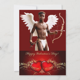 Personalisiert Valentine Black Cupid Twink Feiertagskarte