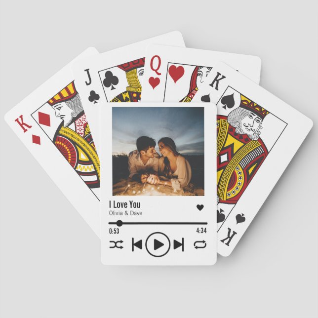 Personalisiert Valentine Foto Song Playlist Spielkarten (Rückseite)