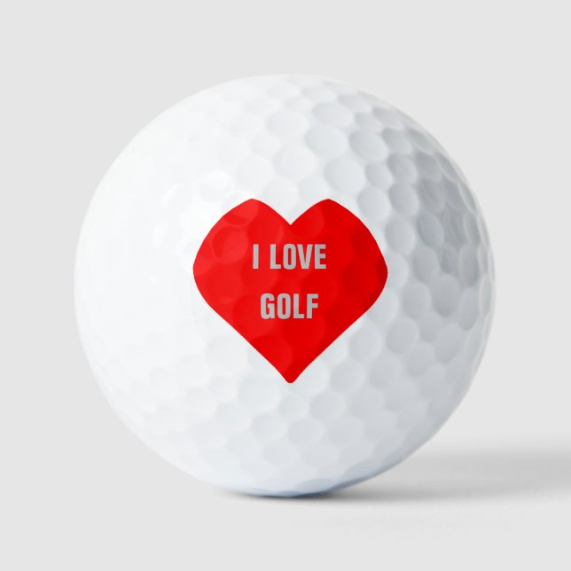 Personalisiert Vater Mama Neuheit I Liebe Golf, Golfball (Vorderseite)
