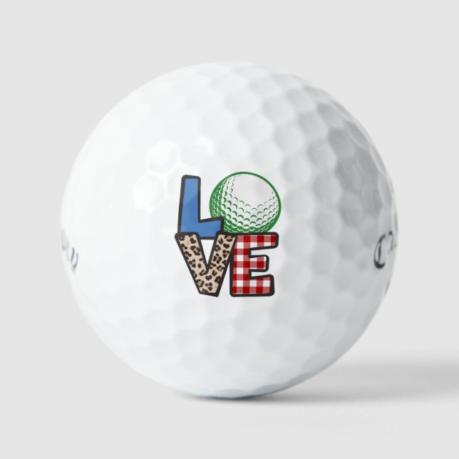 Personalisiert Vater Mama Neuheit I Liebe Golf, Golfball (Vorderseite)