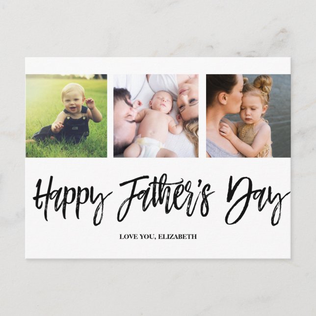 Personalisiert Vatertag Vater Script Modern Postkarte (Vorderseite)
