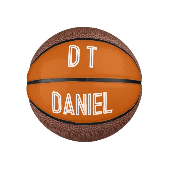 Personalisiert - verbrannte Orange Mini Basketball (Vorderseite)