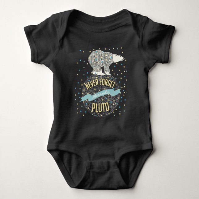 Personalisiert Vergessen Sie nie Pluto Niedlicher  Baby Strampler (Vorderseite)