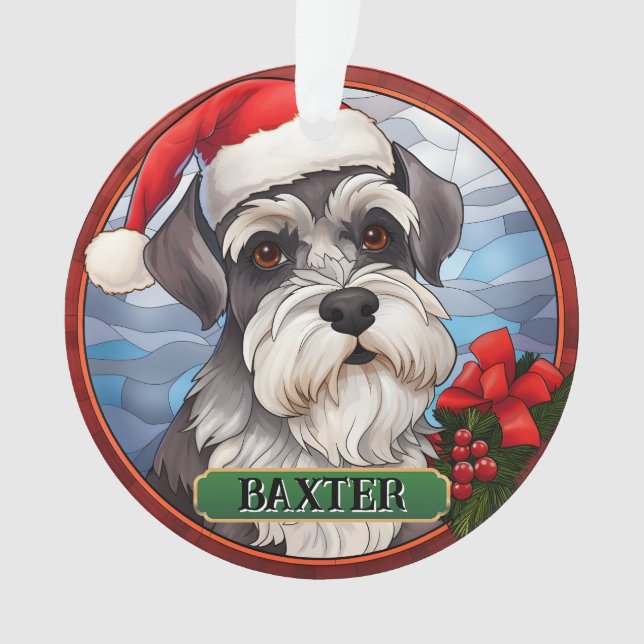 Personalisiert verketteter Glass Miniatur Schnauze Ornament (Vorderseite)