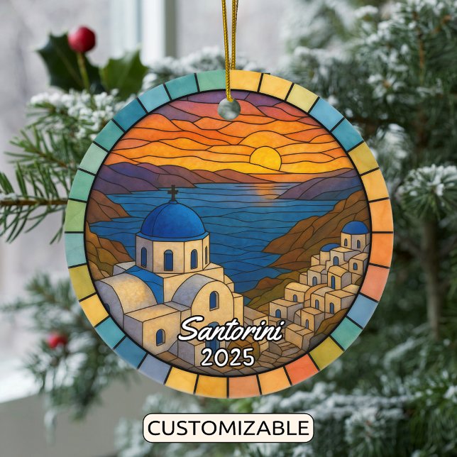 Personalisiert verketteter Glass Santorini, Griech Keramik Ornament (Von Creator hochgeladen)