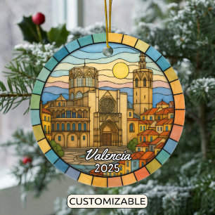 Personalisiert verkettetes Glas Valencia, Spanien Keramik Ornament