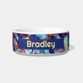 Personalisiert verkettetes Glasmuster Pet Food Napf