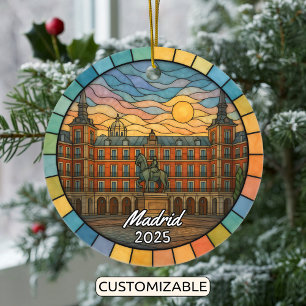 Personalisiert verkleidetes Glas, Madrid, Spanien Keramik Ornament
