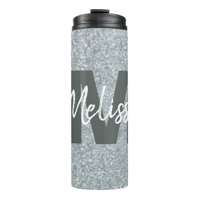Personalisiert verzinktes Metallaussehen Thermosbecher (Vorderseite)