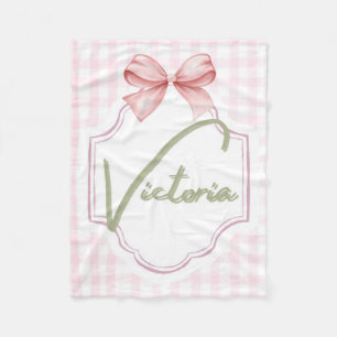 Personalisiert Victoria Baby Girl Kinderzimmer Bow Fleecedecke