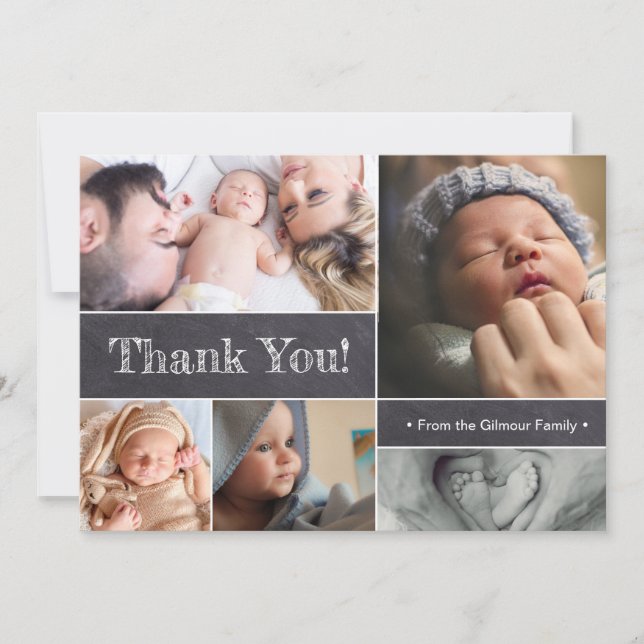 Personalisiert Vielen Dank, Baby Birth Ankündigung (Vorderseite)