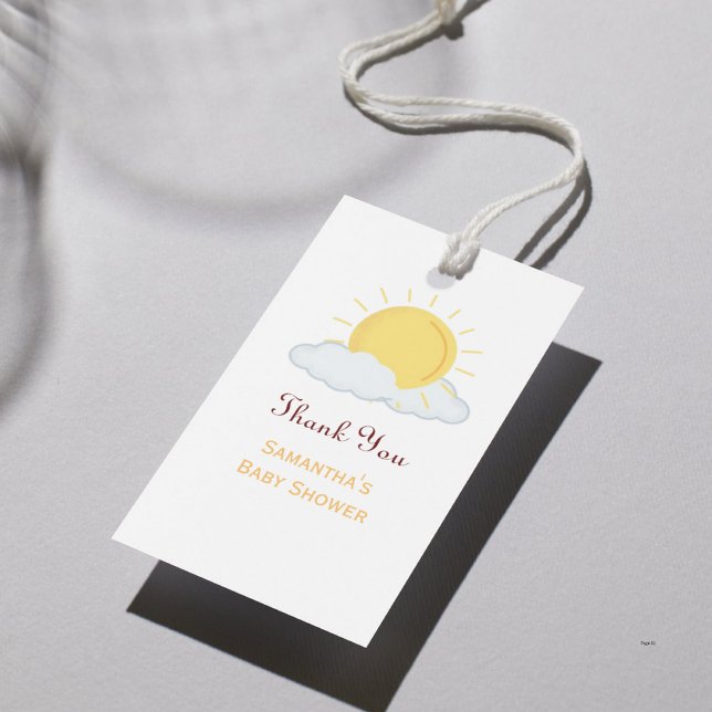 Personalisiert Vielen Dank Baby Dusche Retro Sonne Geschenkanhänger (Von Creator hochgeladen)