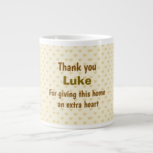 Personalisiert Vielen Dank für Ihr Herz Jumbo-Tasse (Vorderseite)