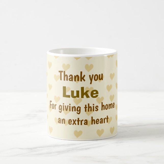Personalisiert Vielen Dank für Ihr Herz Kaffeetasse (Mittel)