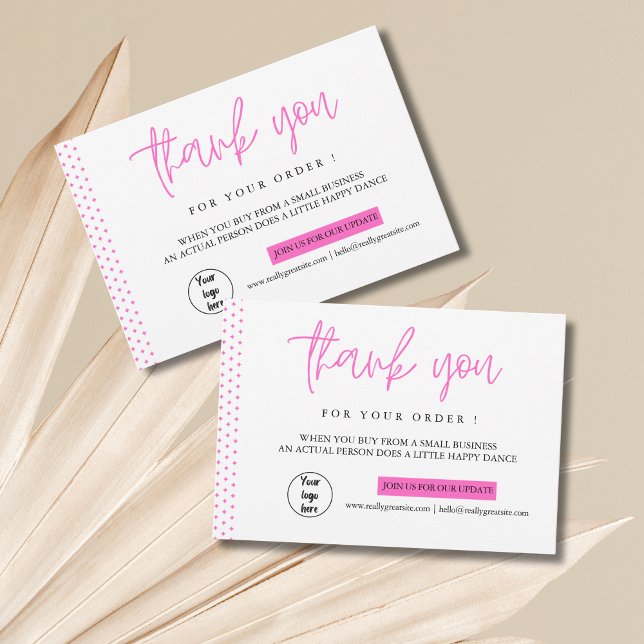 Personalisiert vielen Dank für Ihre Visitenkarten Dankeskarte (Personalized Thank You For Your Business Cards)