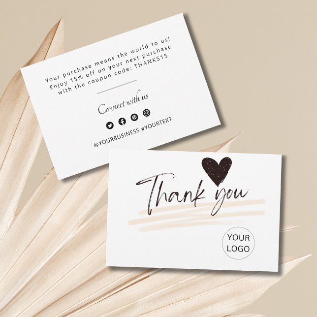 Personalisiert Vielen Dank, Hinweis für den Kunden Dankeskarte (Personalized Thank You Card For Customer minimalist)