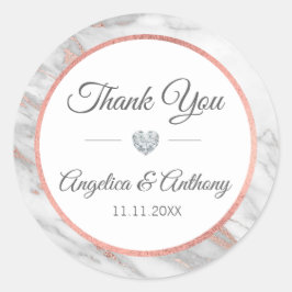 Personalisiert Vielen Dank Rose Gold Hochzeiten Si Runder Aufkleber