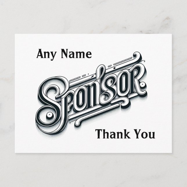 Personalisiert Vielen Dank Sponsor NA OM 12 Schrit Postkarte (Vorderseite)