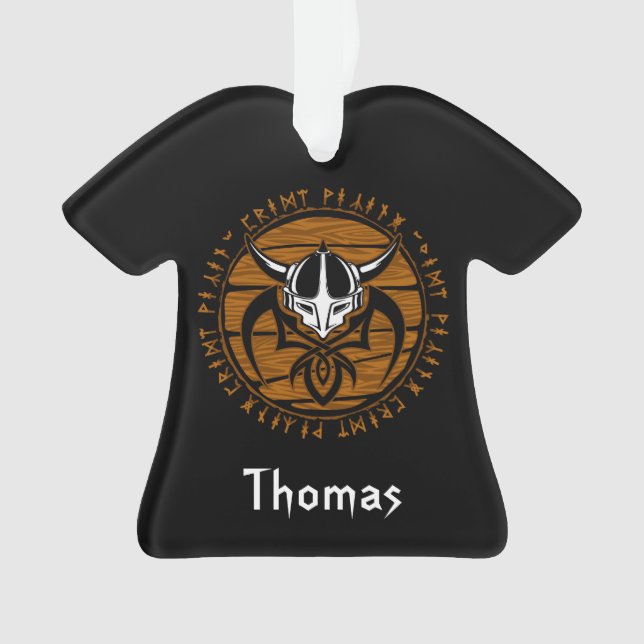 Personalisiert Viking Warrior Helmet Ornament (Vorderseite)