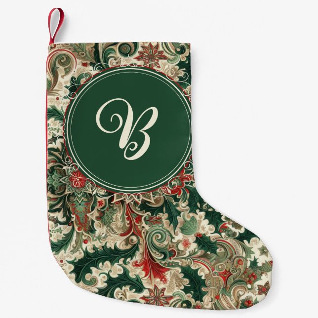 Personalisiert Viktorianisch/klassisch/Vintage Wei Kleiner Weihnachtsstrumpf (Vorderseite)