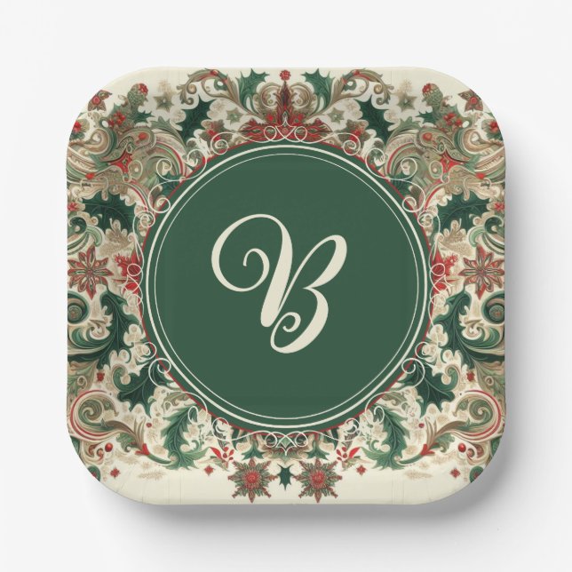 Personalisiert Viktorianisch/klassisch/Vintage Wei Pappteller (Vorderseite)