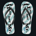 Personalisiert Vintag bin ich ihr Mr. Stripes Flip Flops<br><div class="desc">Personalisiert Vintag bin ich Ihr Mr. Stripes Muster - Foto Props! Honeymoon Beach Atoll</div>