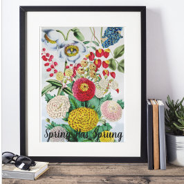 Personalisiert Vintag Chrysanthemum Poppy Lilac Poster