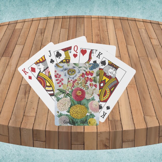 Personalisiert Vintag Chrysanthemum Poppy Lilac Spielkarten (Von Creator hochgeladen)