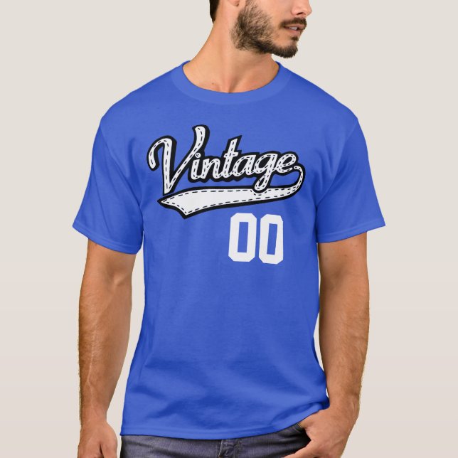 Personalisiert Vintag Jersey Style T-Shirt (Vorderseite)