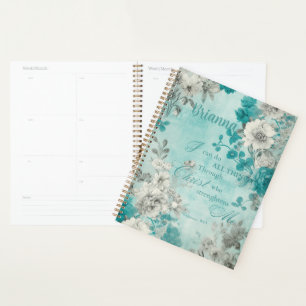 Personalisiert Vintage Blume Planer